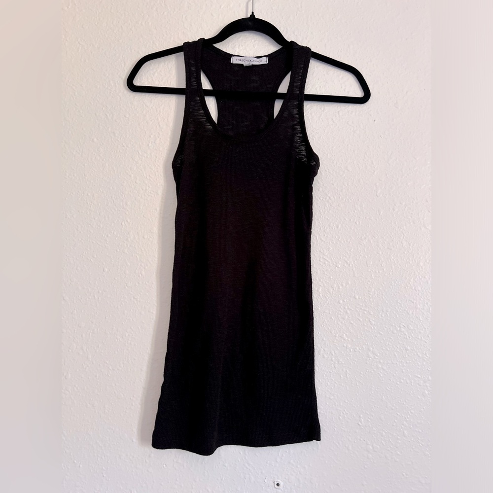 Foreign Exchange Small Sheer Style Basic Racerback Tank Top